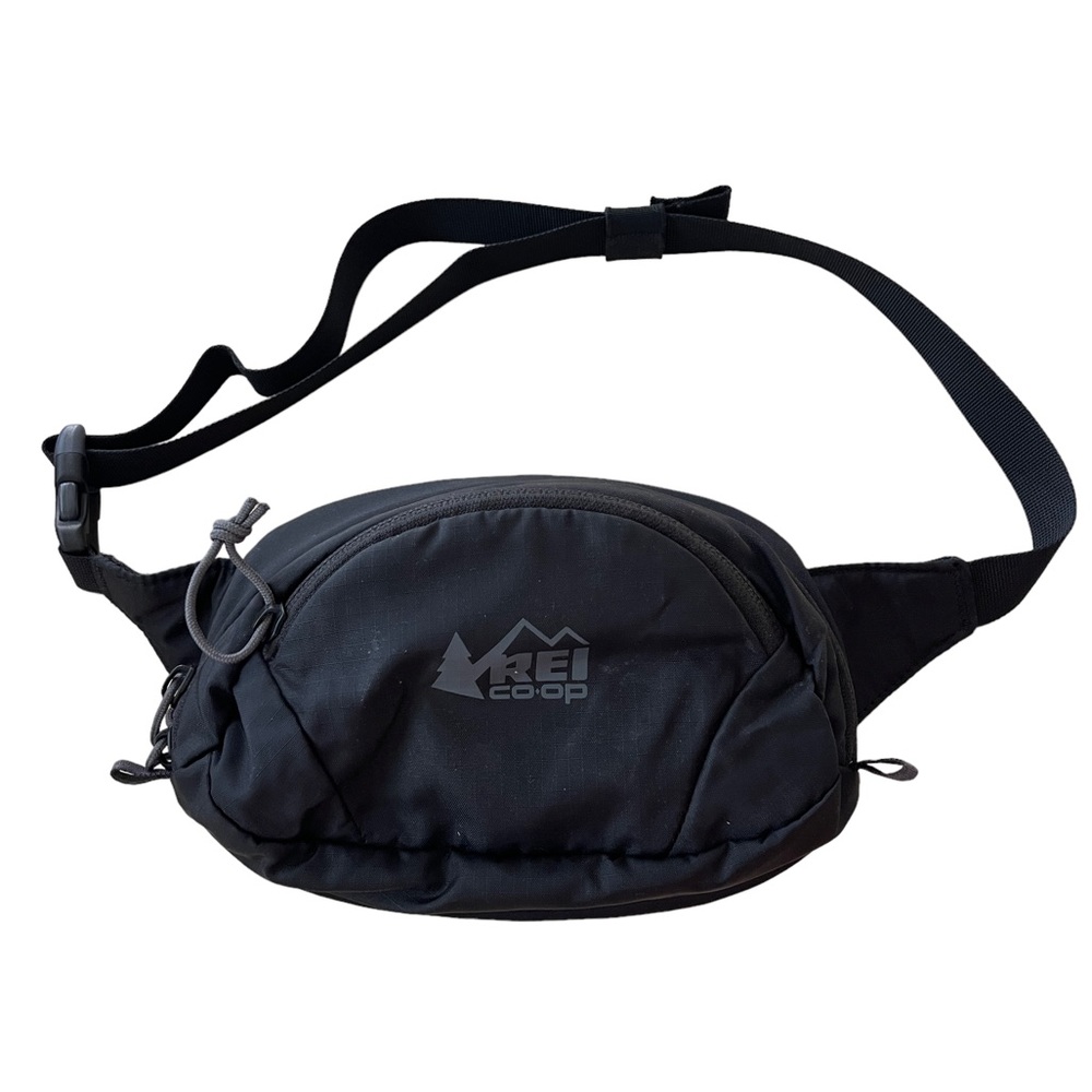 REI Coop Fanny Pack Shot Black Waist Belt Fanny Pack Hiking Biking Running EUC